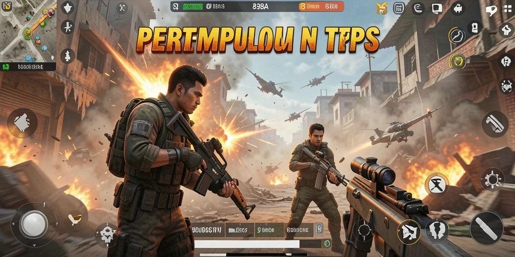 Tampilan layar utama 898A dengan pertempuran penuh aksi.