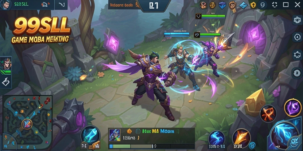 Gambaran gameplay seru dalam 99SLL saat bertarung di arena.