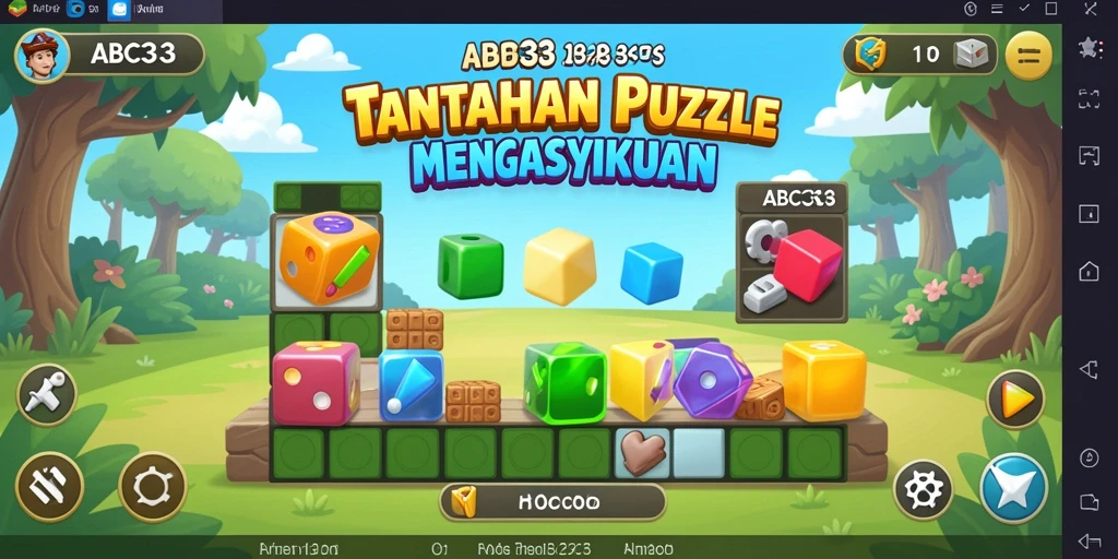 Screenshot gameplay ABC33 menampilkan serunya menyelesaikan puzzle.
