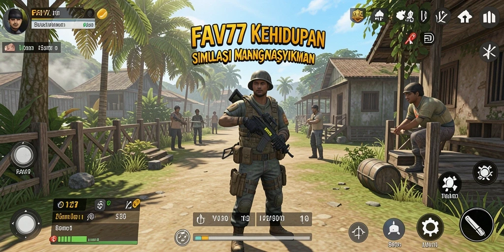 Screenshot gameplay FAV77 menunjukkan interaksi sosial yang menyenangkan.