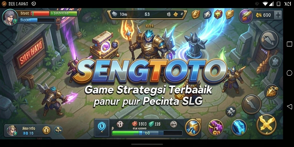 Screenshot dari gameplay SENGTOTO yang menampilkan pertempuran strategis.