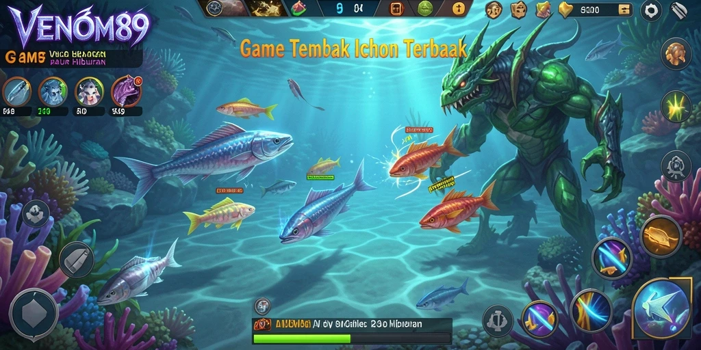 Tangkapan layar gameplay Tembak Ikan yang seru dan mendebarkan.